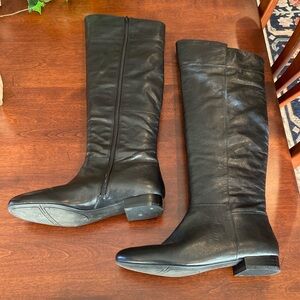 Nine West Tall Black Leather Boots